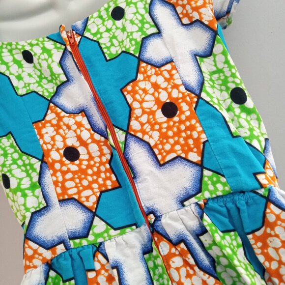 Ankara African print Dress Handmade size 10 - Picture 3 of 7